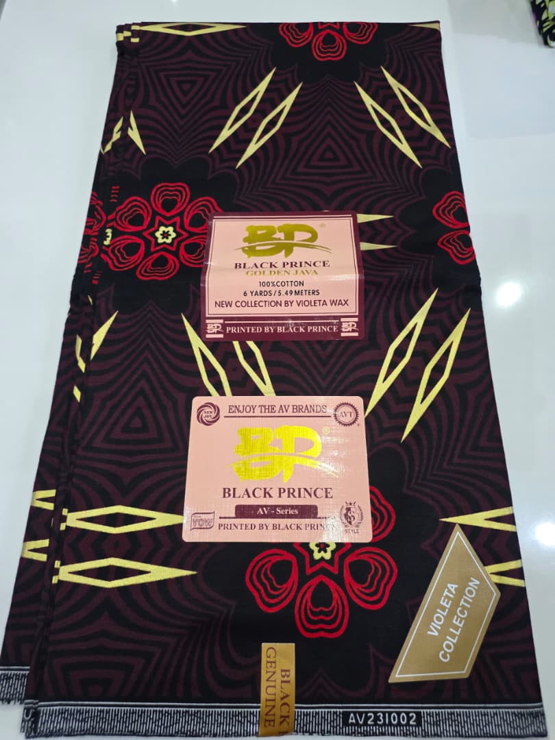 Black Prince Golden Java Violeta Wax Print — 6 Yards