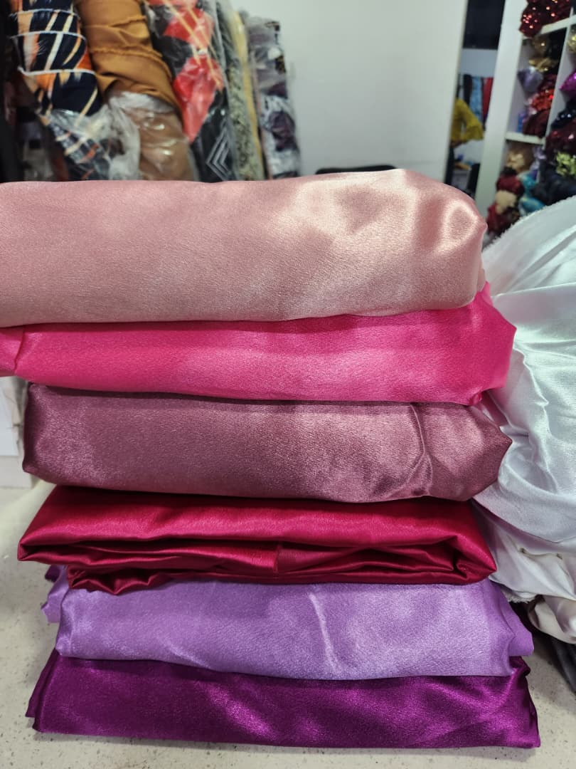 Blush Jewel Satin Fabric Bundle Stack