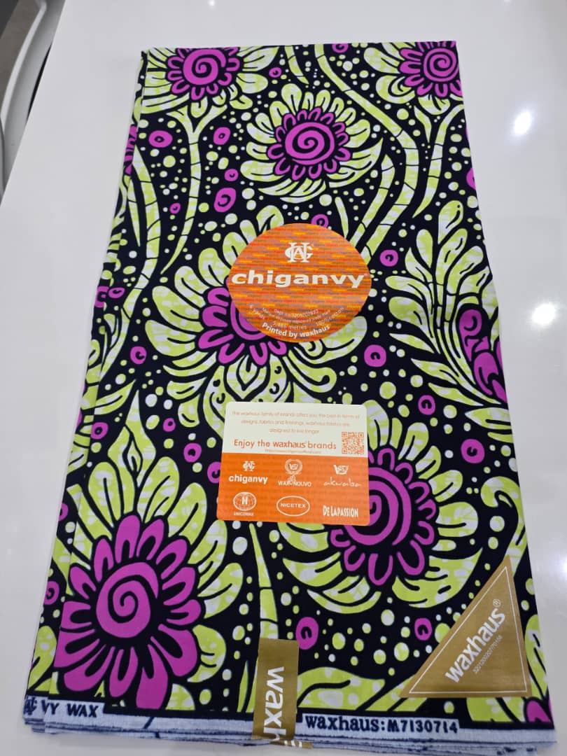 Chiganvy Pink Lime Bold Floral Waxhaus Print