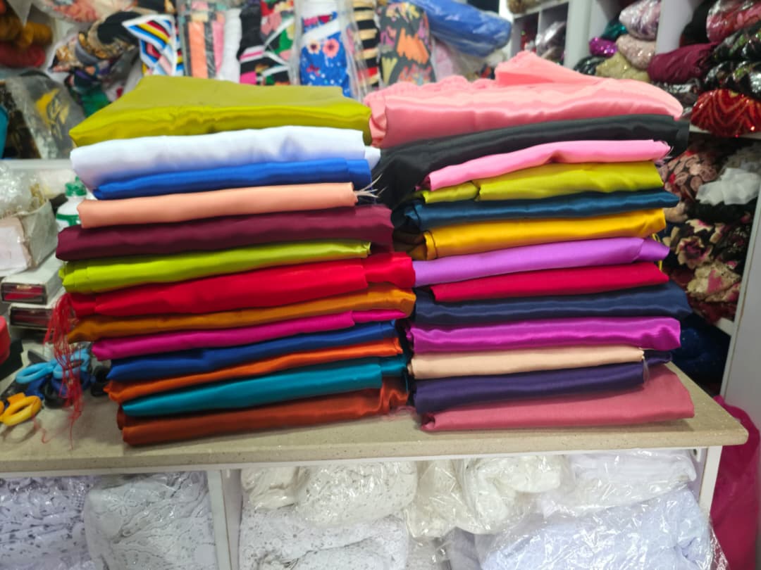 Dual Column Lustrous Satin Fabric Stack