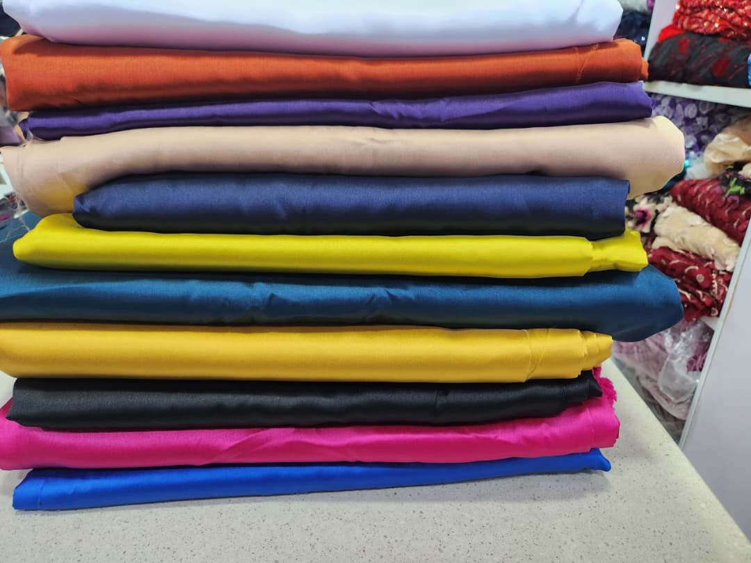 Eleven-Shade Premium Satin Fabric Stack