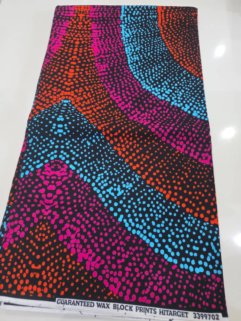 Hitarget Neon Dotted Chevron African Wax Print