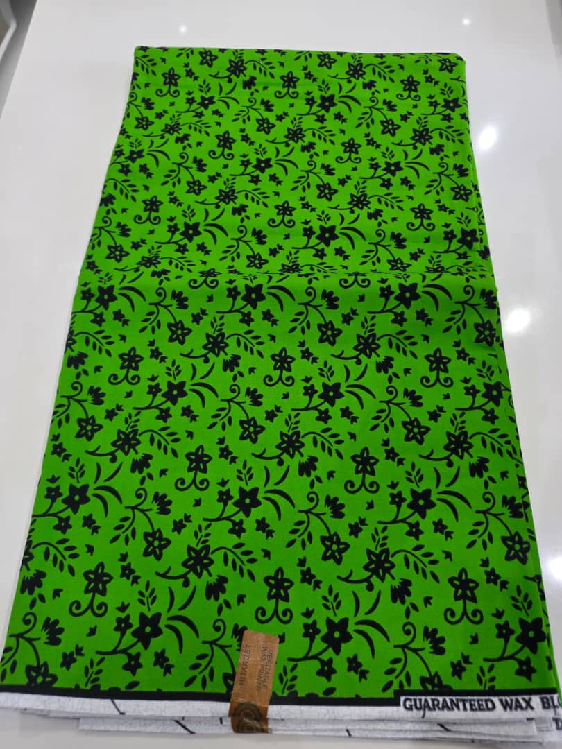 Lime Green Black Floral Guaranteed Wax Wrapper