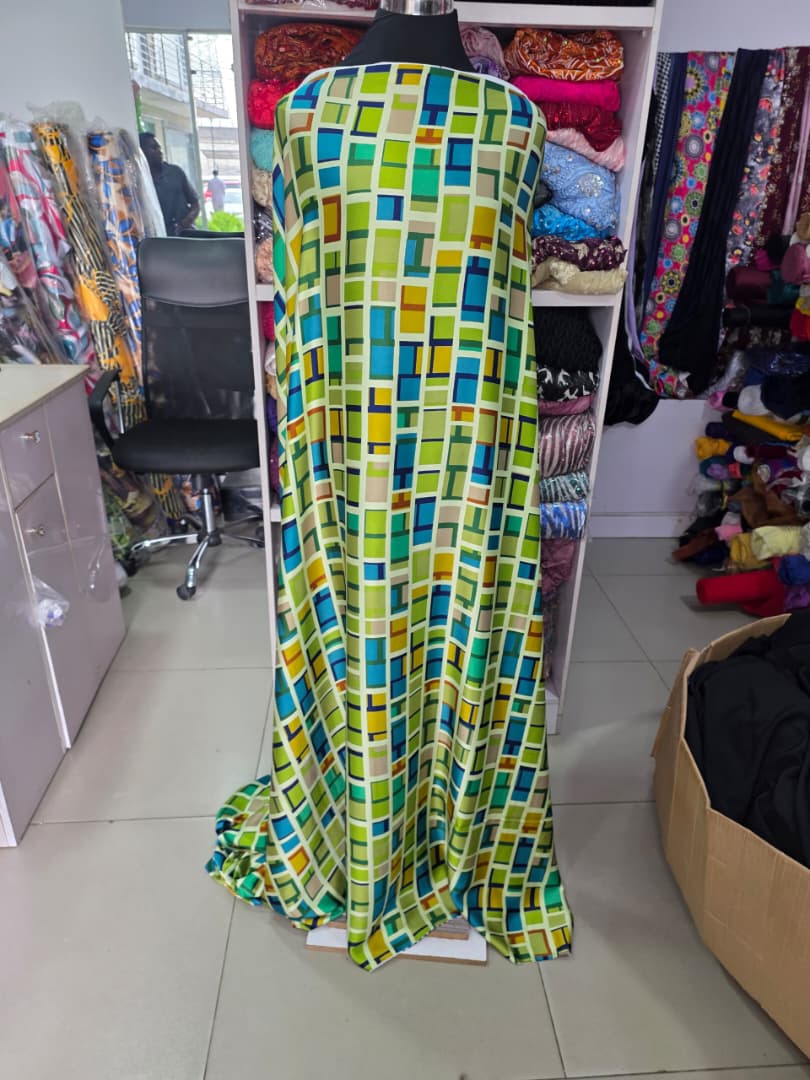 Modern Stained Glass Geo Halter Maxi Dress