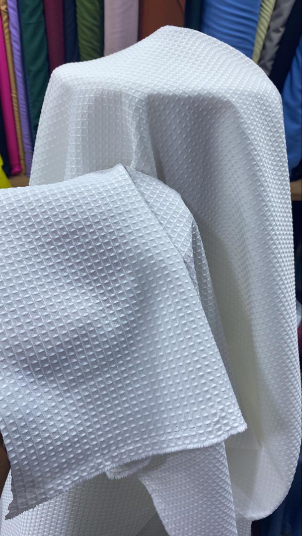 Premium White Waffle Weave Luxury Fabric