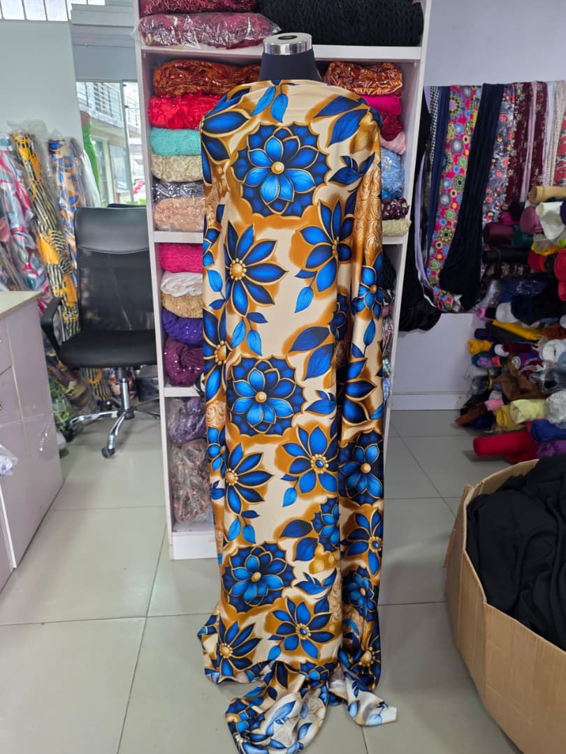 Royal Blue Gold Floral Halter Maxi Dress